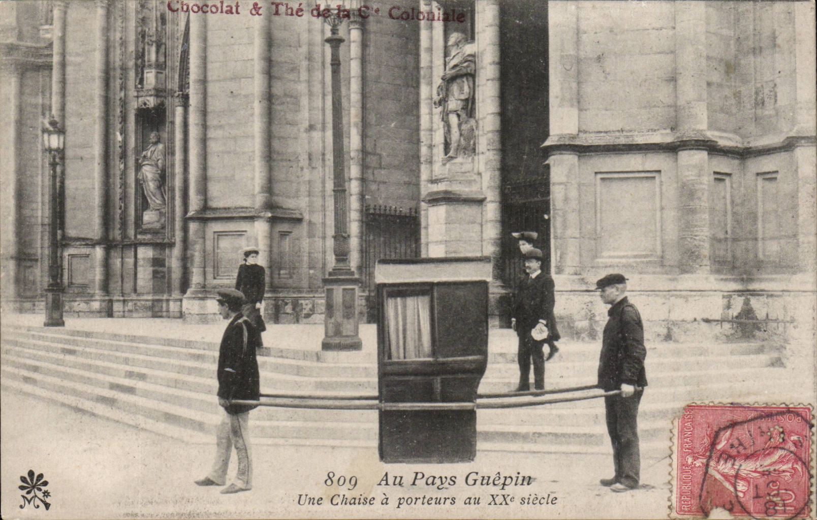 Au Pays Guépin — Une Chaise à porteurs au XXe siècle — Chocolat & Thé de la C° Coloniale, n°809