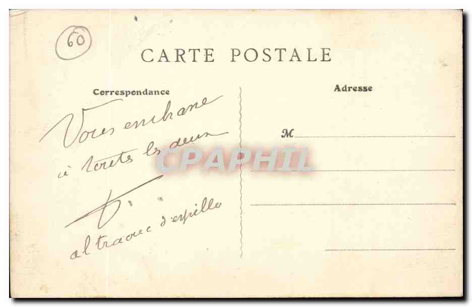 La Neuville-en-Hez (Oise) — Route de Rouen à Reims — Rückseite