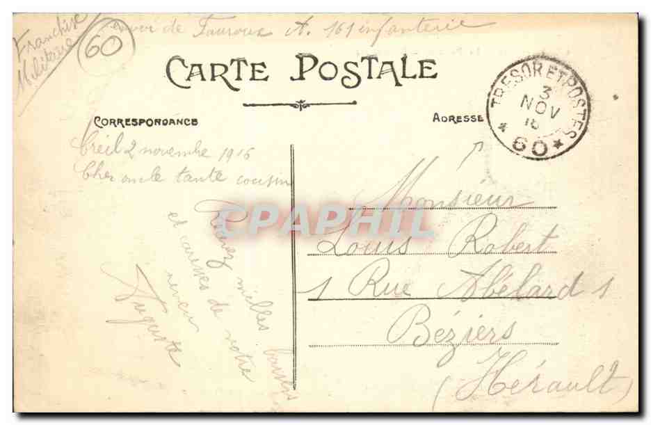 Creil CPA Le pont de la boucherie — Rückseite