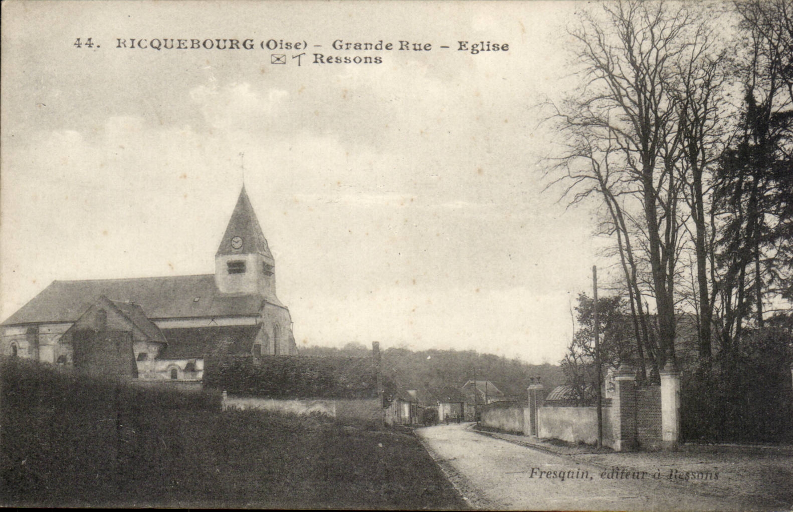 Ricquebourg (Oise) — Grande Rue — Église — Fresquin, éditeur à Ressons