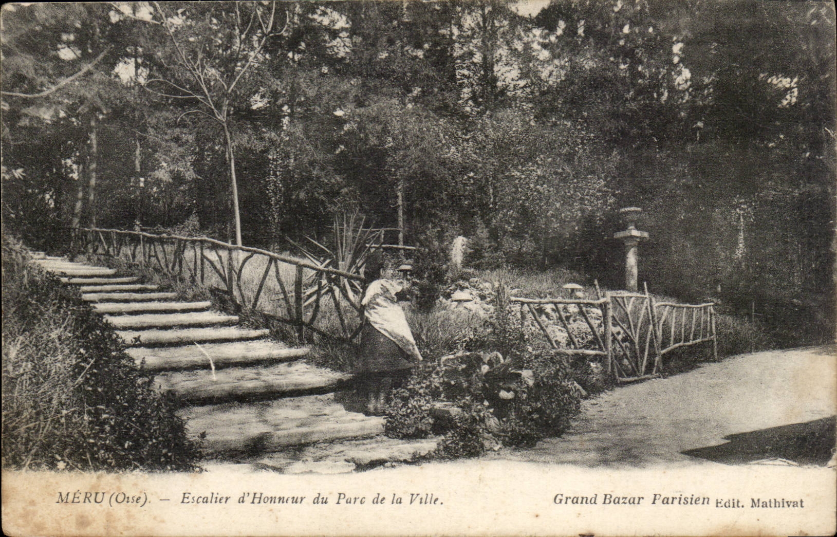 Méru (Oise) — Escalier d'Honneur du Parc de la Ville — Grand Bazar Parisien, Edit. Mathivat