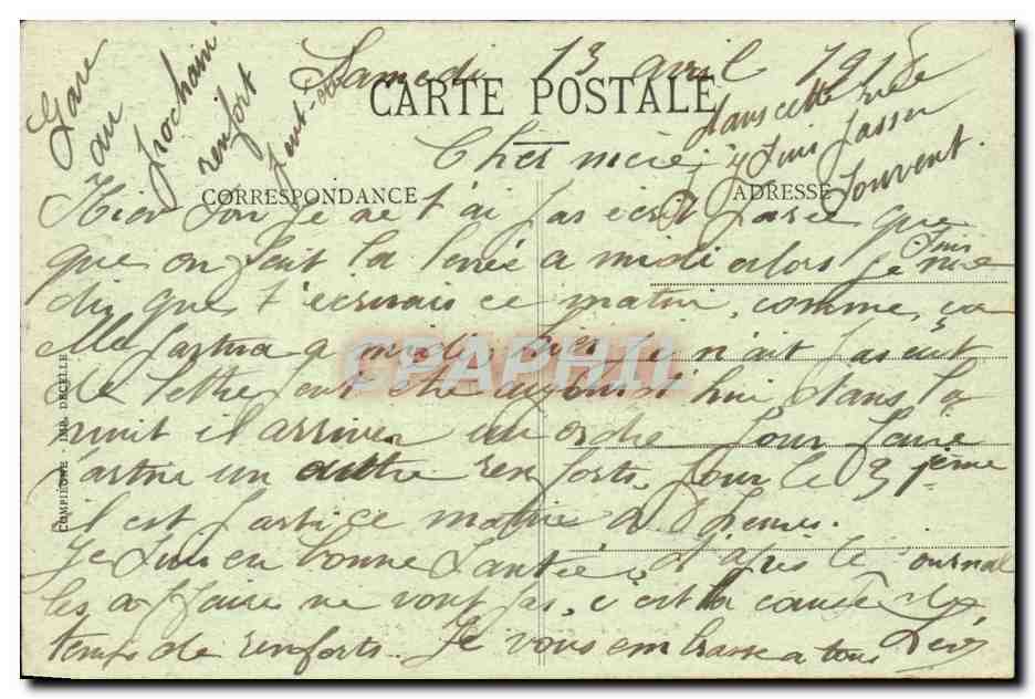 Ribécourt — La Grand'Rue avant le passage des Allemands — Decaille, Compiègne — Rückseite