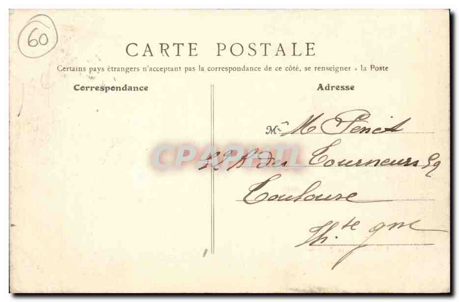 Thieuloy Saint Antoine CPA Rue de Grand Villiers — Rückseite
