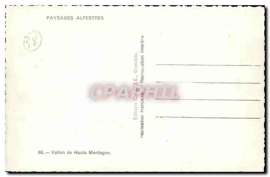 Vallon de Haute Montagne — Paysages Alpestres — Éditions C.A.D.S.E., Grenoble — Reverso