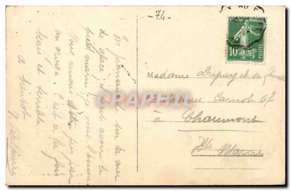CPA Chamonix Traversee de la mer de glace et aiguille du geant (ski alpinisme) — Verso