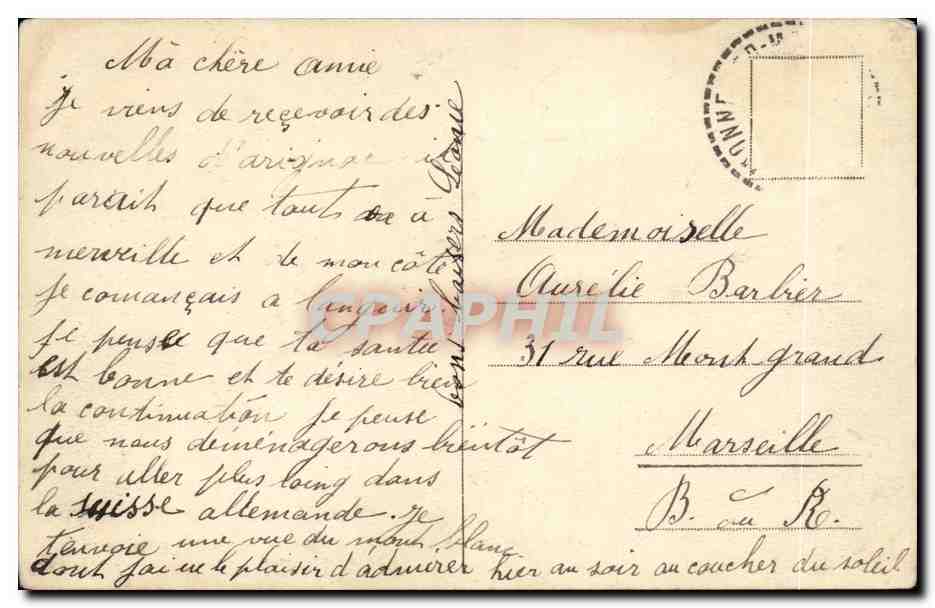 La Chaîne du Mont Blanc et le Creux de Monnetier vus de Genève — CPAPHIL n°9206 — Achterkant