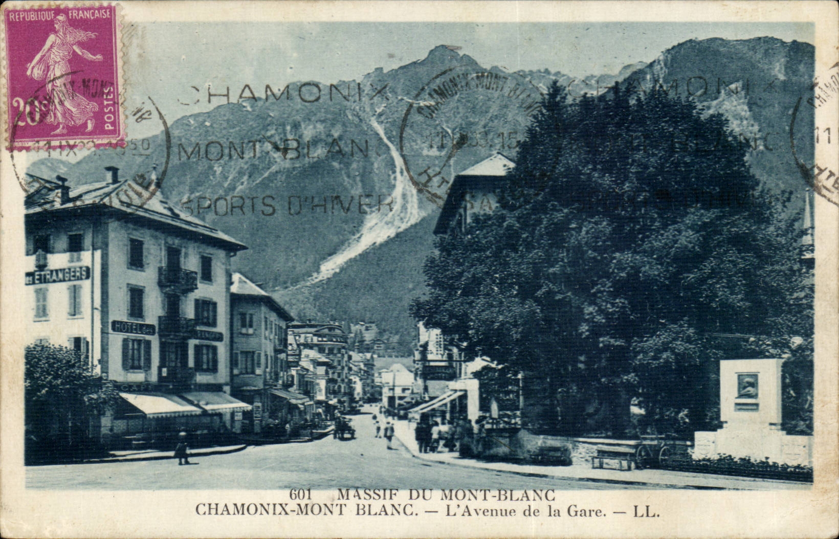 Chamonix-Mont-Blanc — L'Avenue de la Gare — LL. — Éditeur LL, n° 601