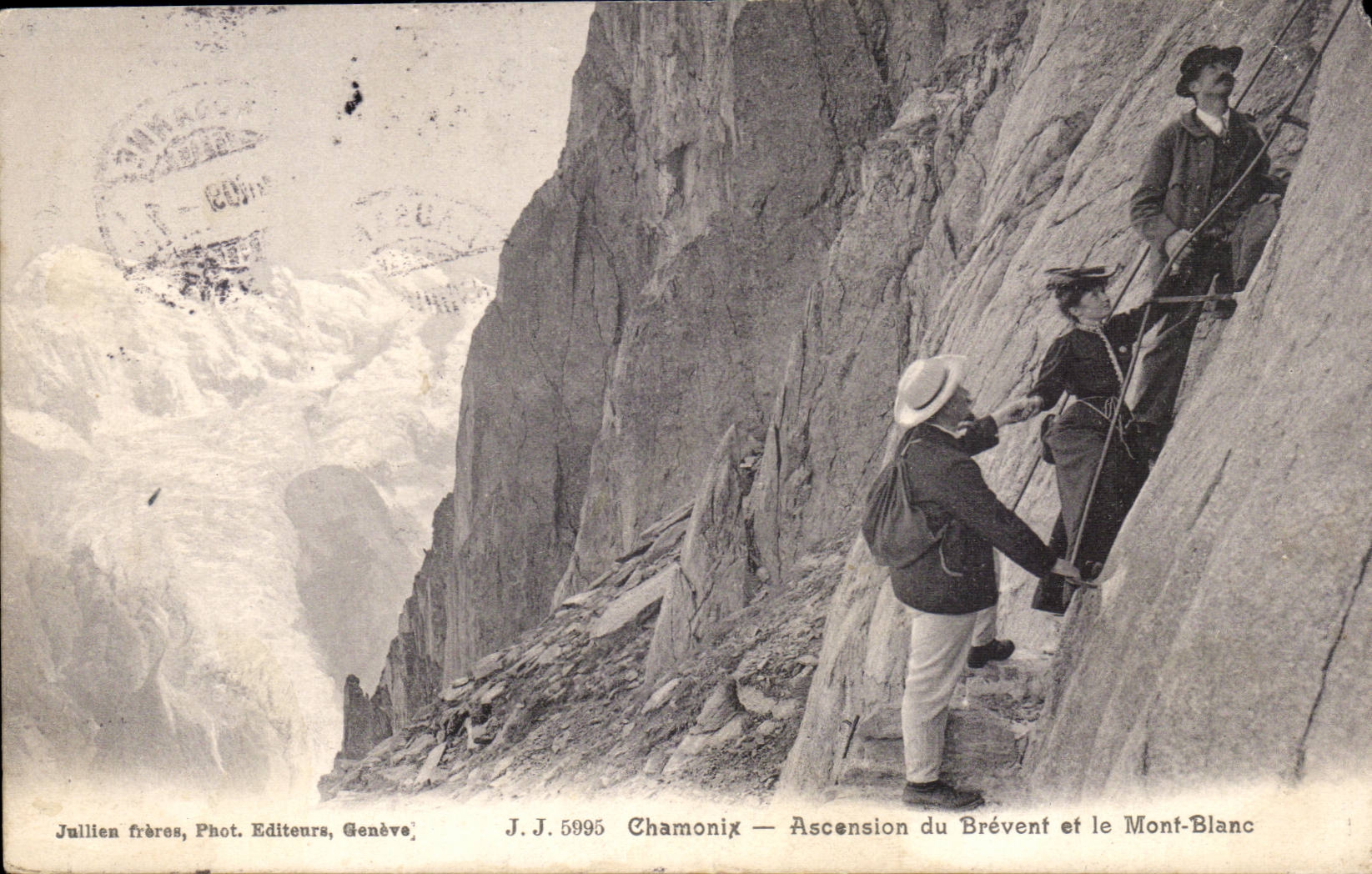 Chamonix — Ascension du Brévent et le Mont-Blanc — Jullien frères, Phot. Editeurs, Genève, J.J. 5995