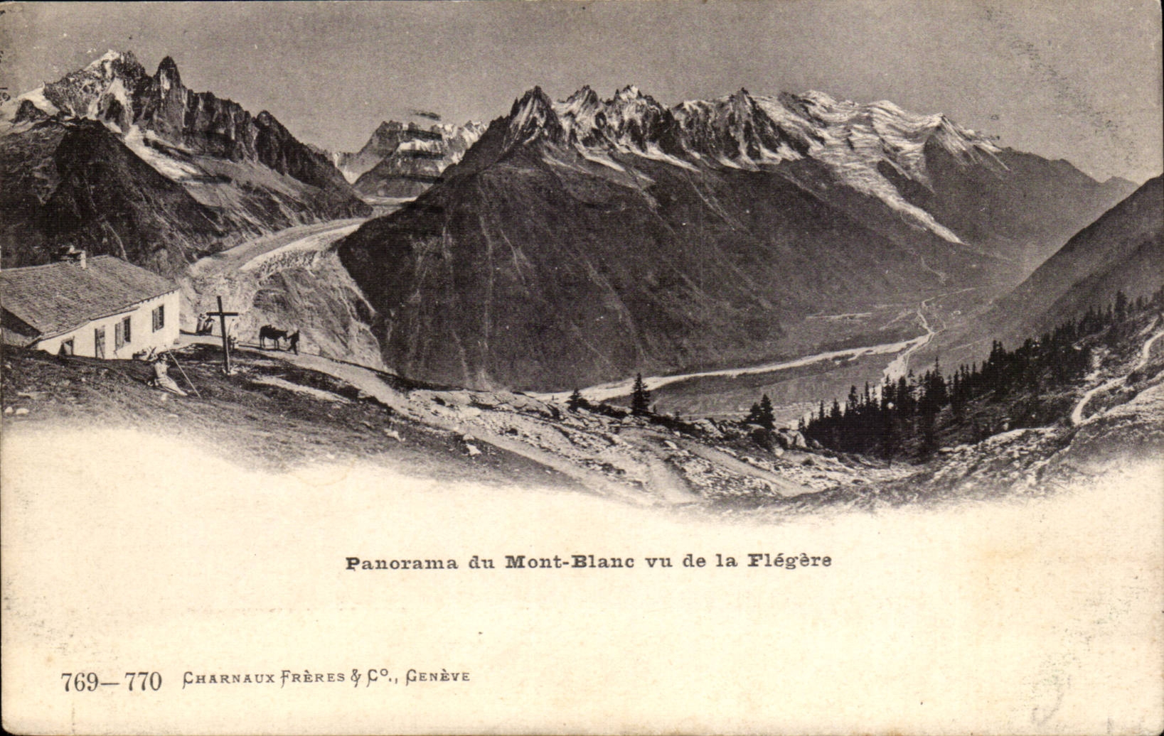 Panorama du Mont-Blanc vu de la Flégère — Charnaux Frères & Co., Genève, n° 769-770