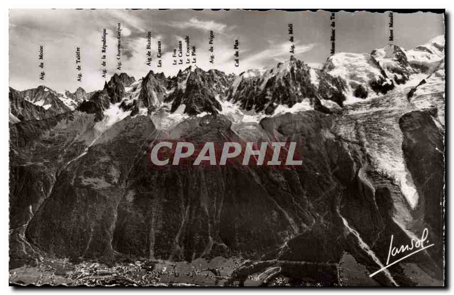 Chamonix CPA Vue generale et les aiguilles de chamonix