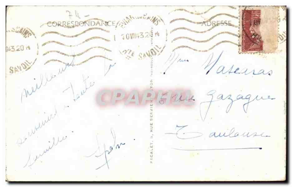 Evian les Bains CPA Vue generale du lac et la Cote Suisse — Rückseite