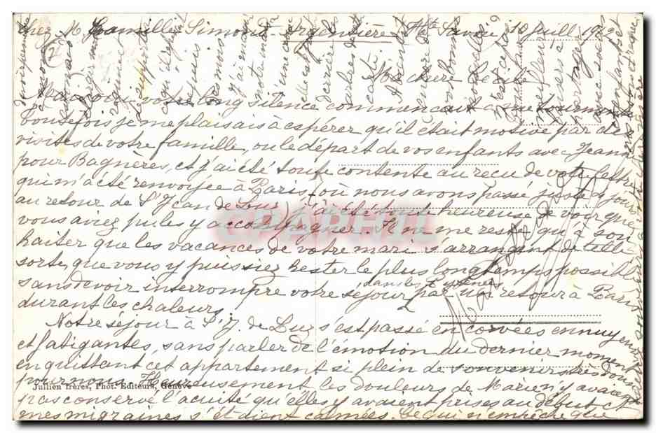 CPA argentiere et le Mont Blanc — Verso