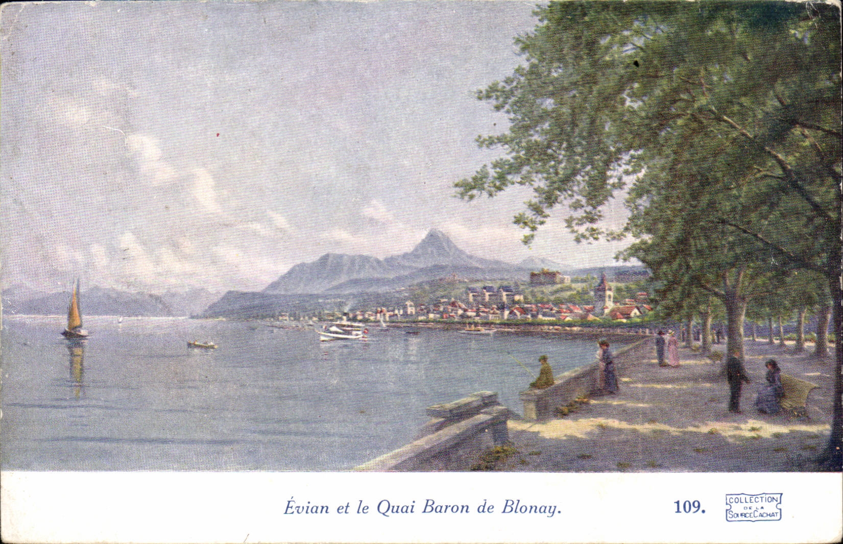 Evian et le quai Boron de Blonay CPA 