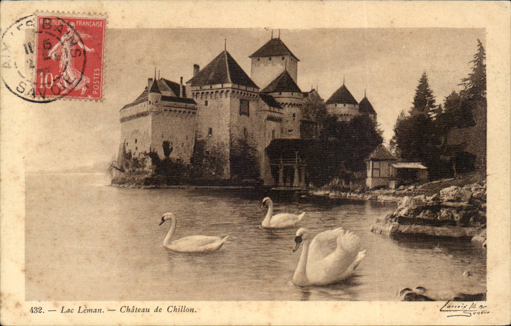 Lac Léman — Château de Chillon — Lacroix Frères, Genève, n° 432