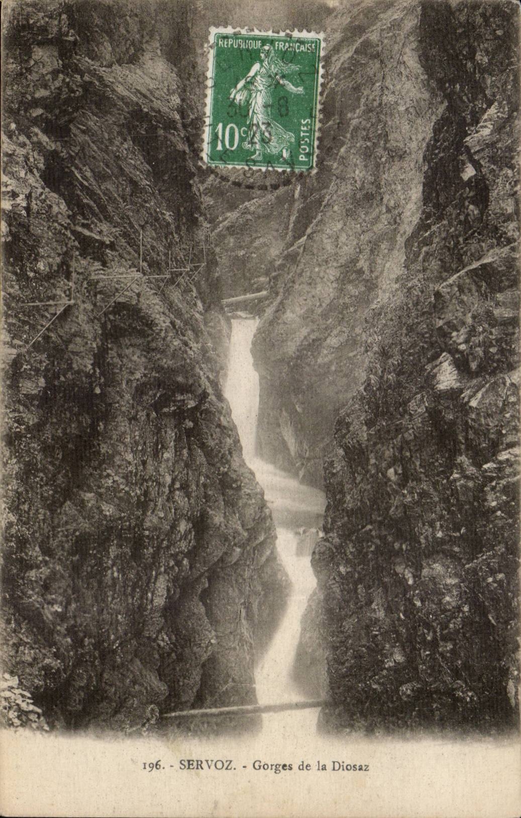 Gorges de la Diosaz — Servoz — éditeur L. Faurez, n°196