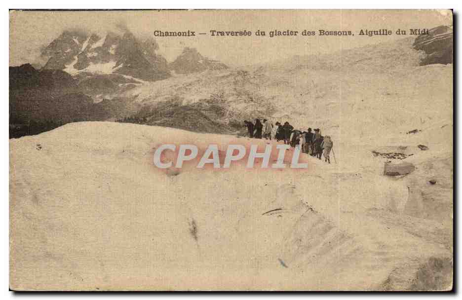 Chamonix CPA Traversee du glacier des Bossons Aiguille du Midi
