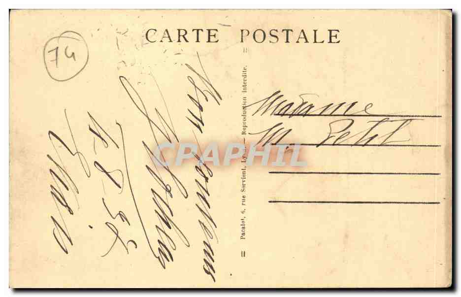 Evian les Bains CPa La plage et la dent d'Orche — Verso