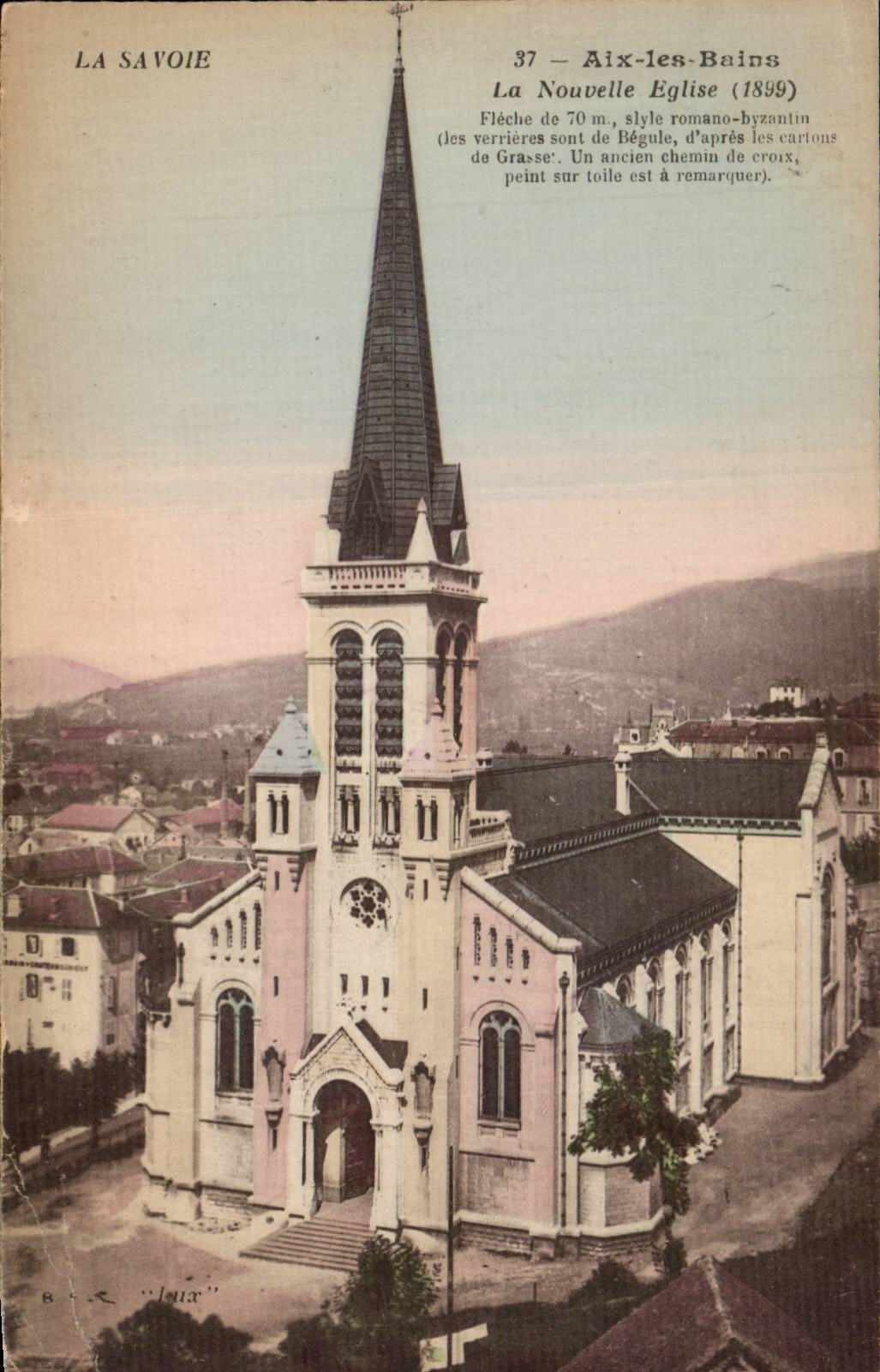 Aix les Baisn cPa La nouvelle eglise