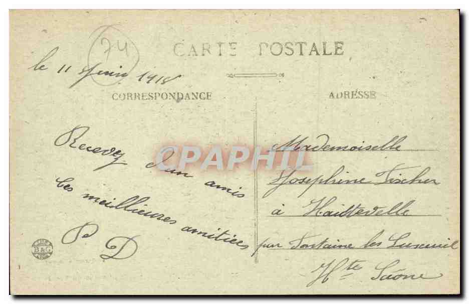 Lac d'ANNECY — Bateau quittant le Port de Talloires — A. Gardet • Annecy — Verso