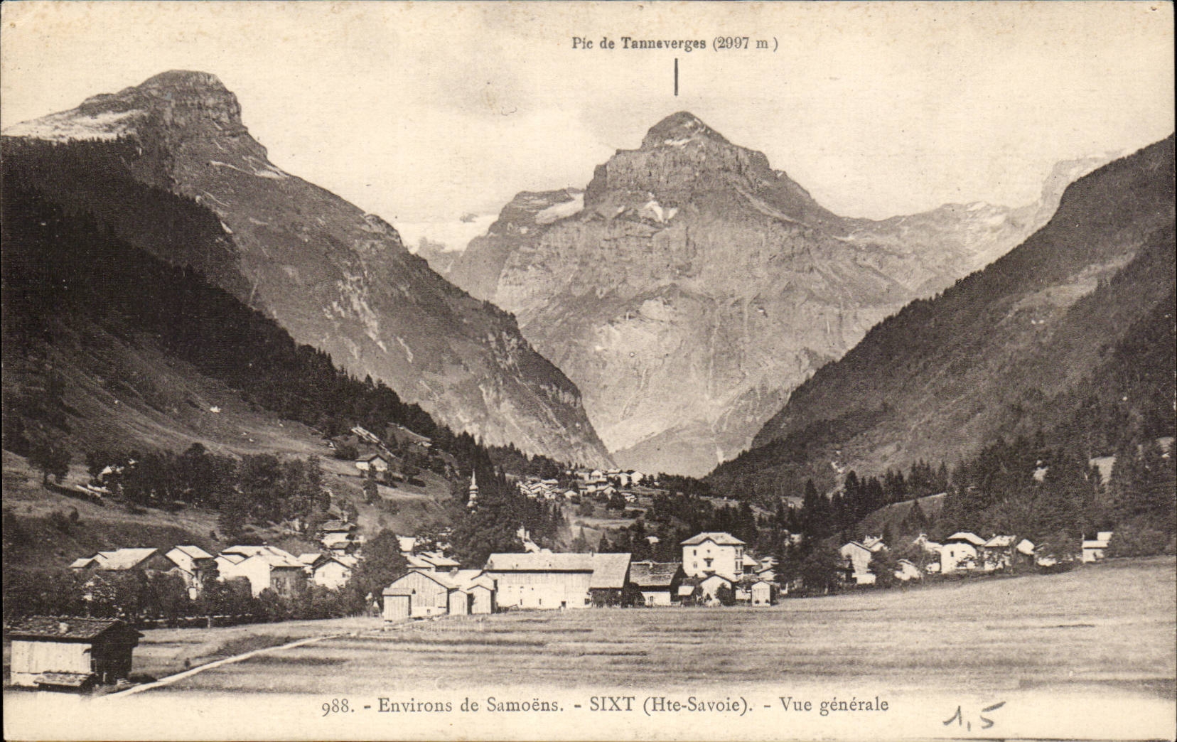Surroundings of Samoëns — Pic de Tanneverges (2097 m) — General View — SIXT (Hte-Savoie) — No. 988