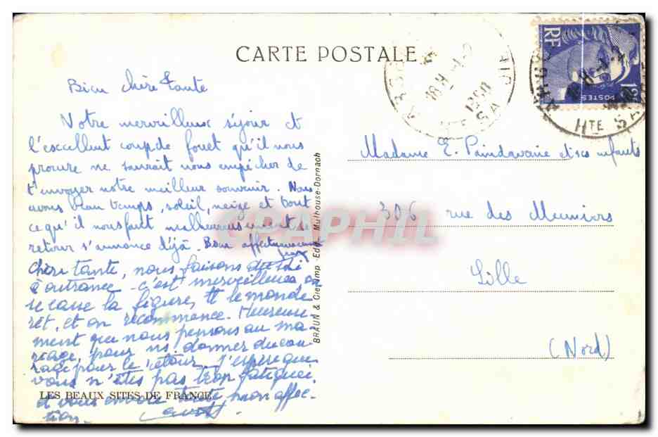Argentière — L'Aiguille du Chardonnet — éditeur Les Beaux Sites de France, n° 12828 — Rückseite