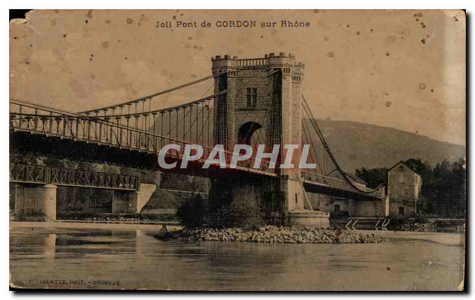 Joli Pont de GORDON sur Rhône — Photographie de VIALATTE, phot. OTORNAK