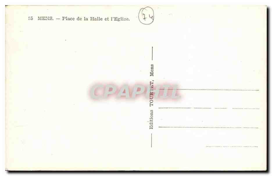 Mens — Place de la Halle et l'Église — Éditions TOURPET, Mens — Rückseite