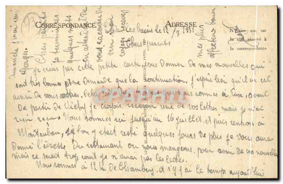 Aix-les-Bains — Tunnel de St-Innocent, Rochers de Brison, Le Bout du Lac et Le Colombier — n° 203 — Rückseite