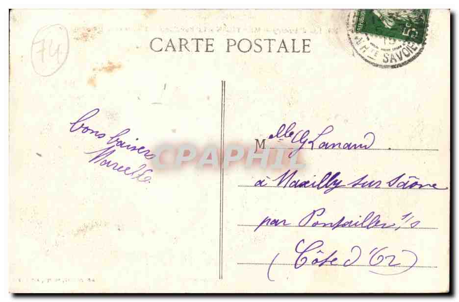 Lac d'Annecy — MENTHON — Le Pavillon des Fleurs et le Débarcadère — AD. PARIVOT, PHOTO. ANNÉCY — Verso