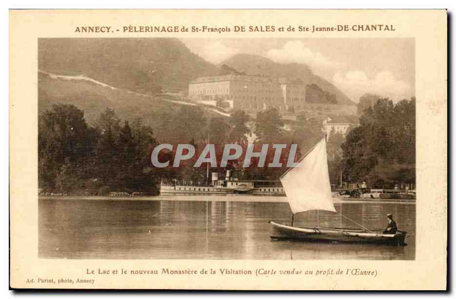 CPA Annecy Pelerinage de St Francois de SAles et de Ste Jeanne de Chantal Le lac et le nouveau monastere de la visitatio