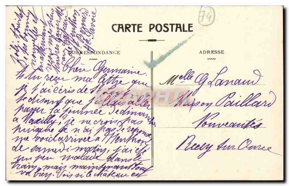 Das Schloss MENTHON und der Hintergrund des LAC D'ANNECY — Serie 162, Verlag A. Pârion, Foto Anne. — Rückseite