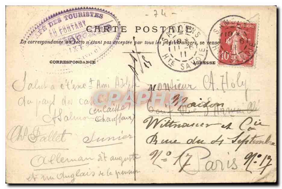 SIXT (Hte-Savoie) — Cascades du Foutany et de la Gouille — Collect, H. C. — Rückseite