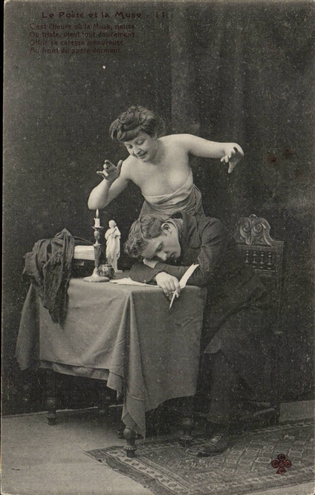 Le Poète et la Muse — scène de poésie — éditeur non identifié, n° de série 11