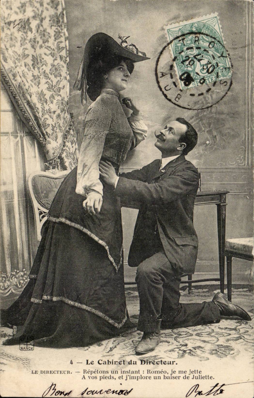 Le Cabinet du Directeur — scène de demande en mariage — éditeur Nancy, n°4