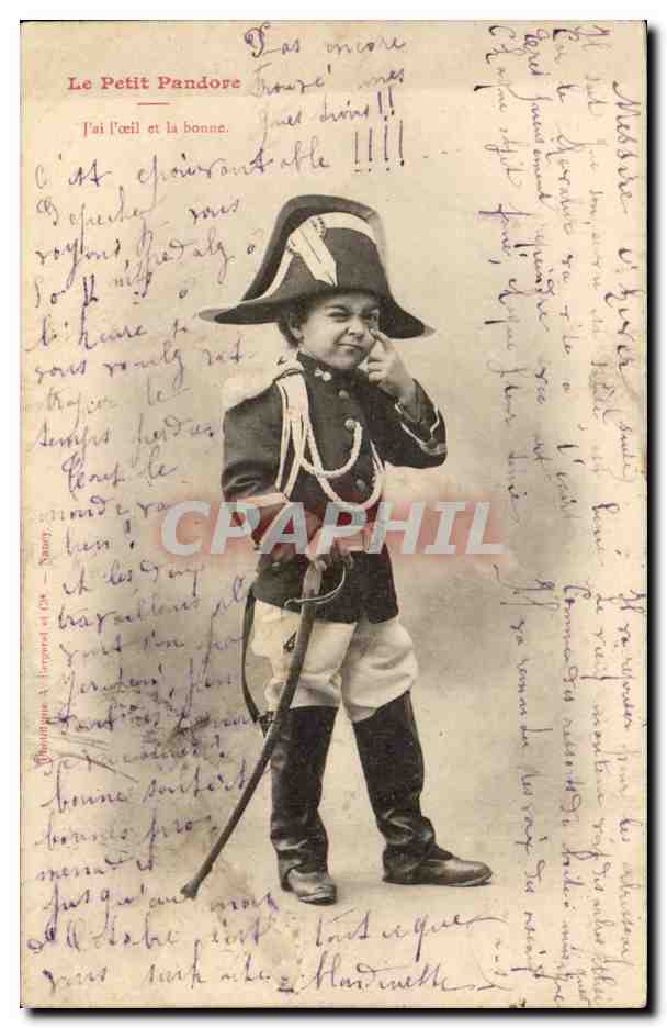 CPA Fantaisie Enfant J'ai l'oeil et la bonne (Napoleon)