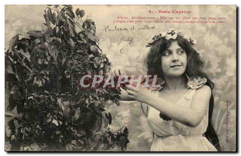 Mujer con ramo de flores — Beau Caprice — Fototipia A. Bécard, N°4
