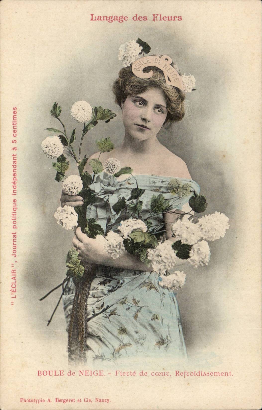 Langage des Fleurs — Boule de Neige — Phototypie A. Bergeret et Cie, Nancy