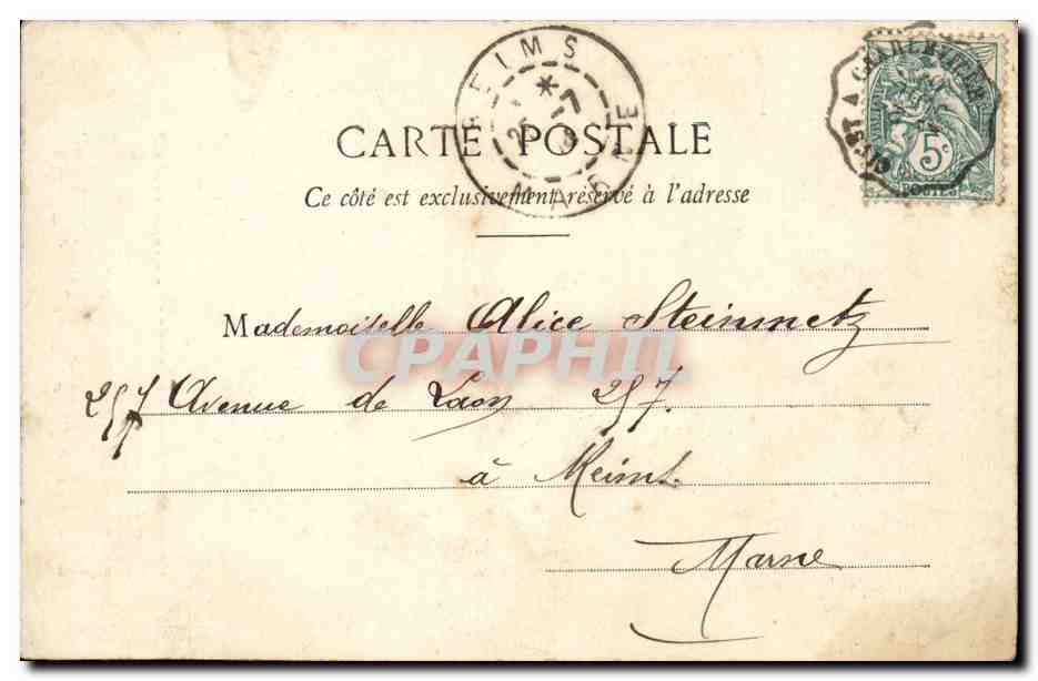 Sainte-Marie — calendrier d'août 1904 — Phototype A. BERNÉT à Nancy — Achterkant