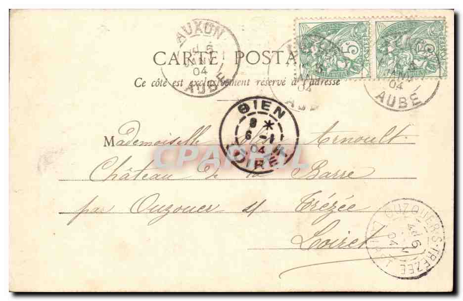 Deux jeunes femmes en couronne d'années — 1903 et 1904 — Phototype A. BRAMART à NANCY — Verso