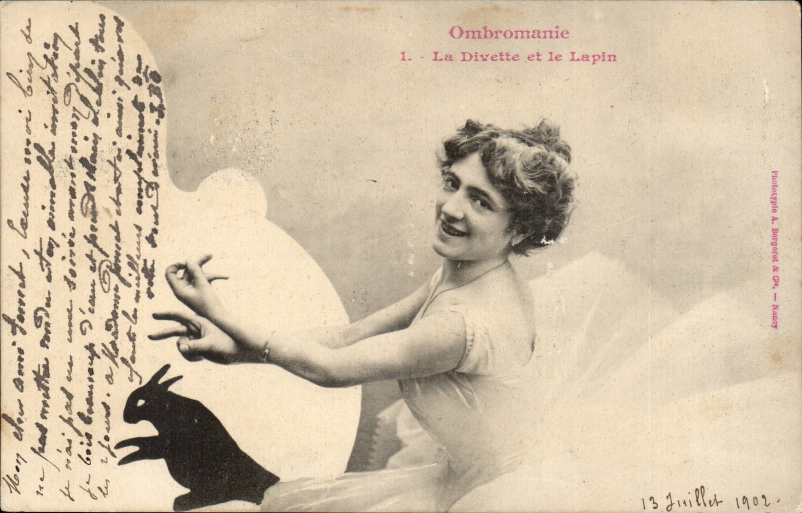 Schatten-Theater - Die Kleine Dame und der Kaninchen — Phototypie A. Bergasse & Cie, Nancy