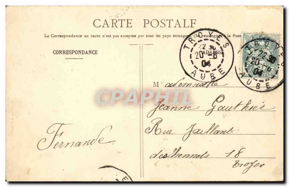 CPA Fantaisie Enfants Sainte Jeanne — Rückseite