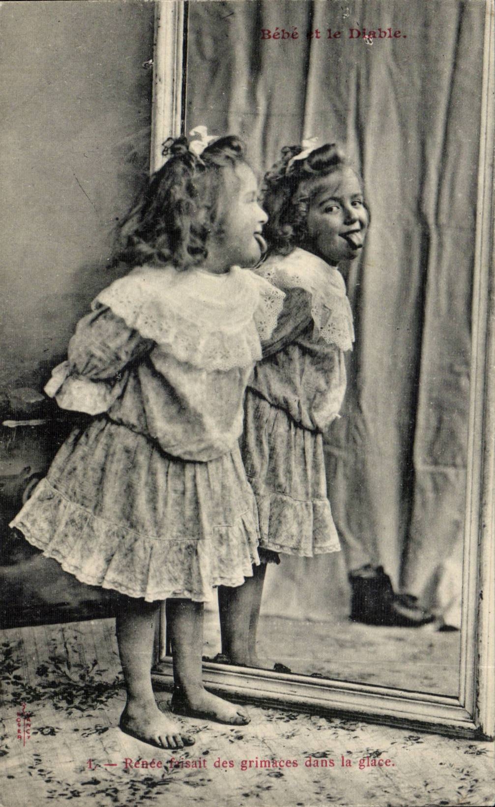 CPA Fantaisie Enfant bebe et le diable (devil)