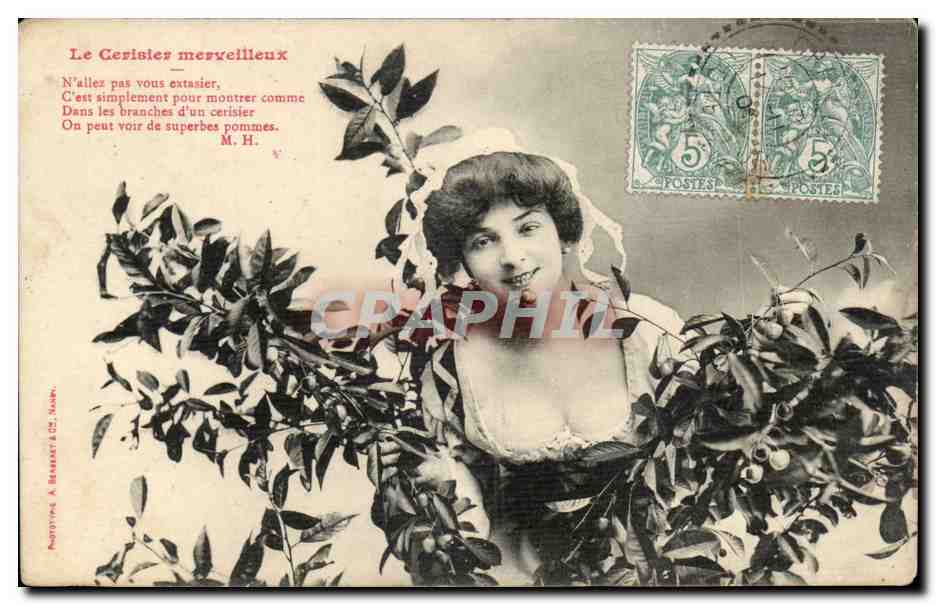 Femme parmi les branches d'un cerisier — Poétique A. Beauret & Cie, N° 8