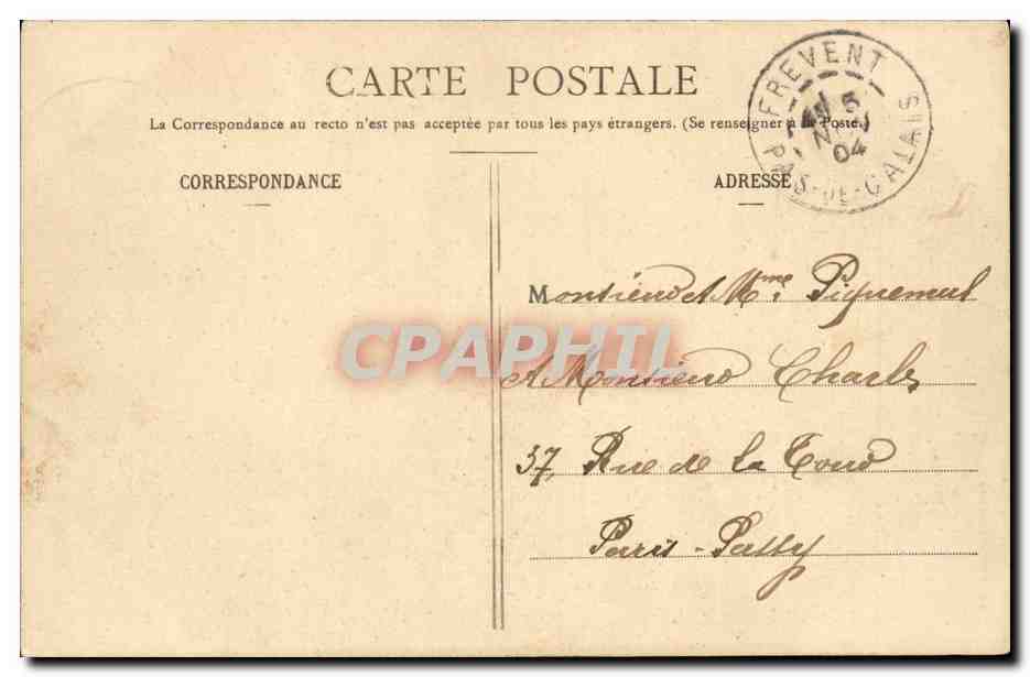 Giovane donna in abito rosa tra fiori — Souvenir — Tipografia A. Berbecq, Nancy — Verso