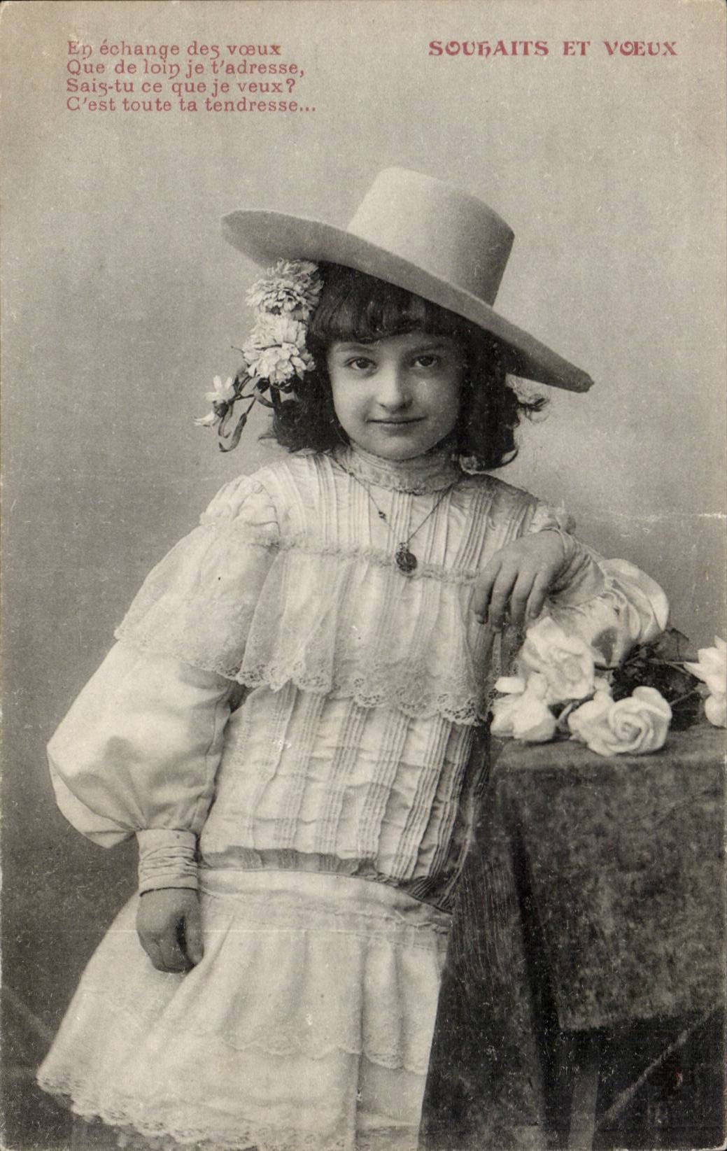 CPA Fantaisie Enfant Souhaits et voeux