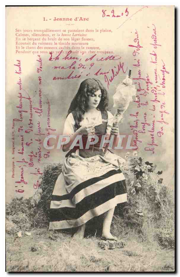 Jeanne d'Arc — Poème et signature — Phototype A. Soppret & Cie, Nancy