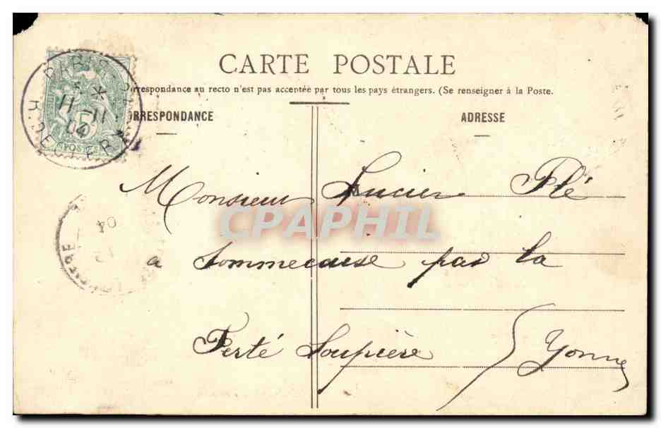 CPA Fantaisie Litanies du jeune homme a marier — Rückseite