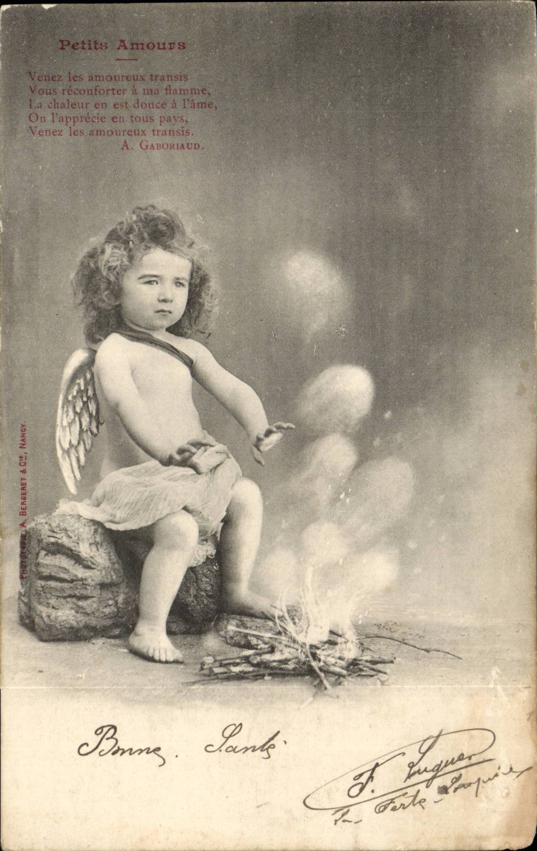 CPA Fantaisie Petits amours (ange angel)