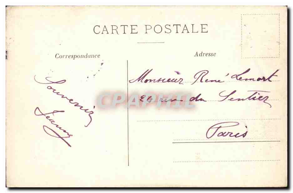 St-Pair-sur-mer — Le bain par une mer mouvementée — J. Puol, Phot. — Verso