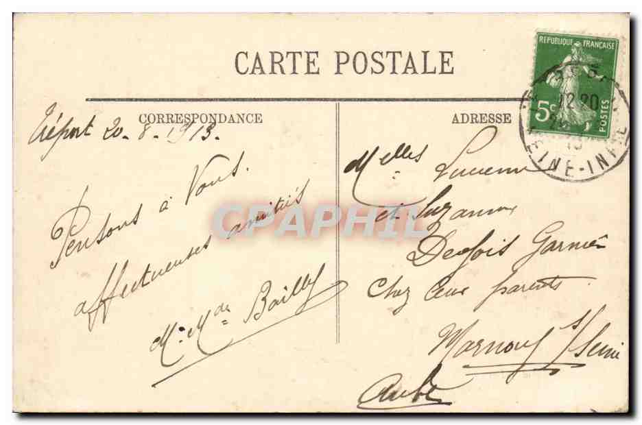 CPA Le premier bain (folklore enfant) — Verso
